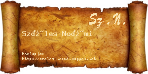 Széles Noémi névjegykártya